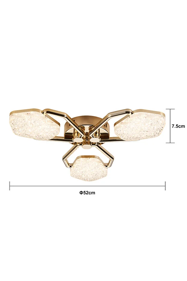 Matiz 3'lü Gold 3 Renkli Modern Plafonyer Led Avize